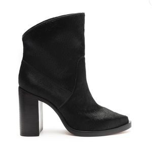 NWT SCHUTZ Misty Calf Hair Black Leather Bootie (Size 6.5)